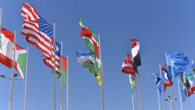 several flags from different countries